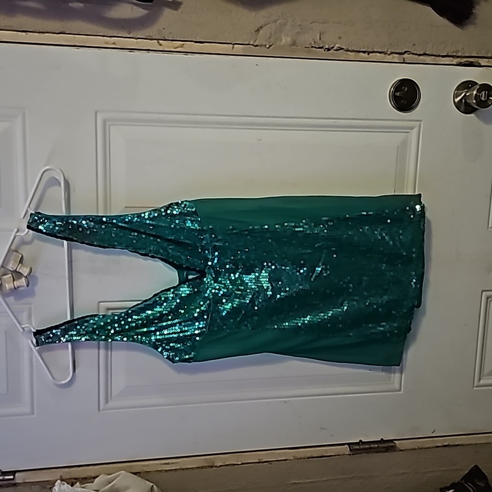 DREAMGIRL NIGHTY SEQUIN AND MESH IN GREEN SIZE1X/2X 5 for 25.00